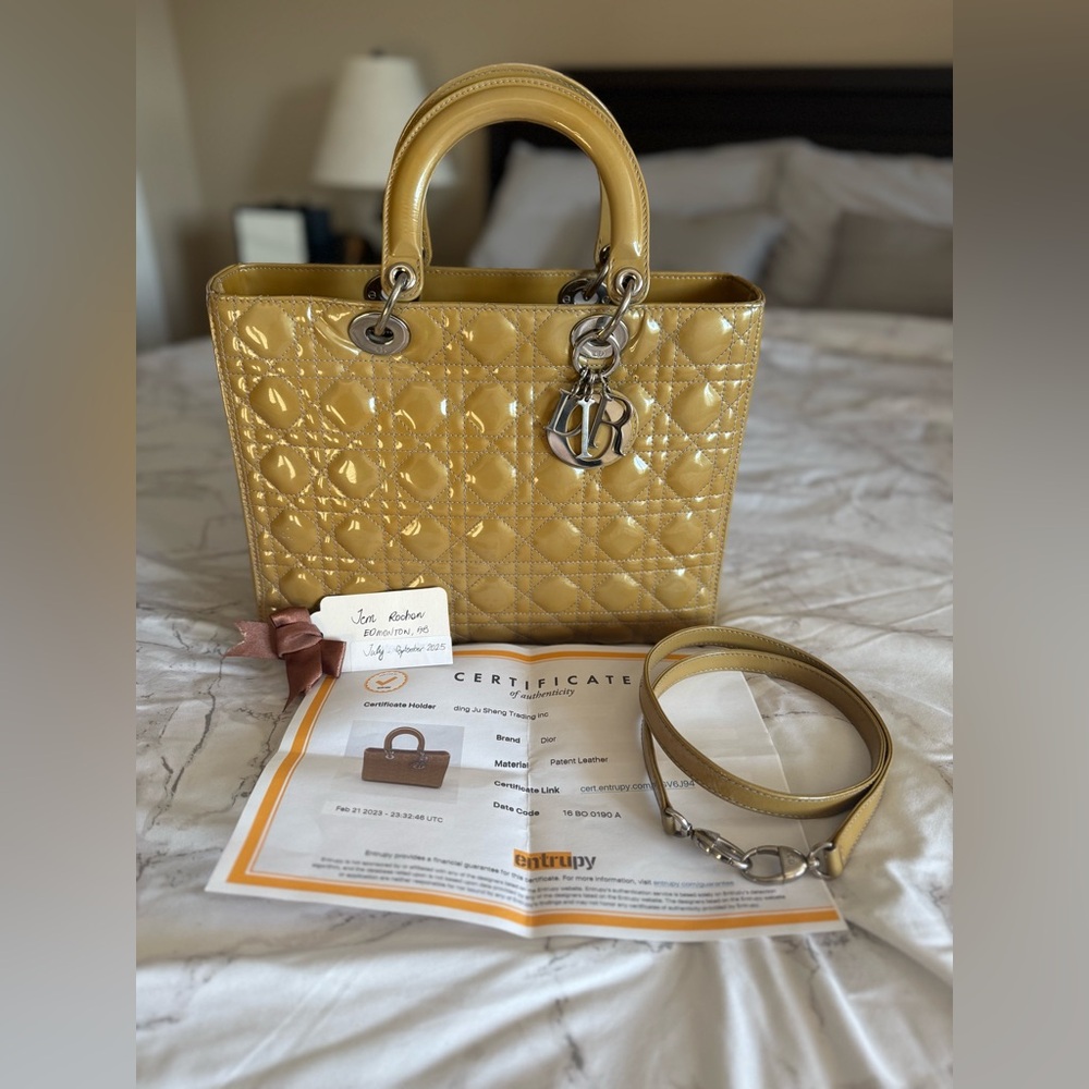 Cannage Lady DIOR Large size with strap and Entrupy